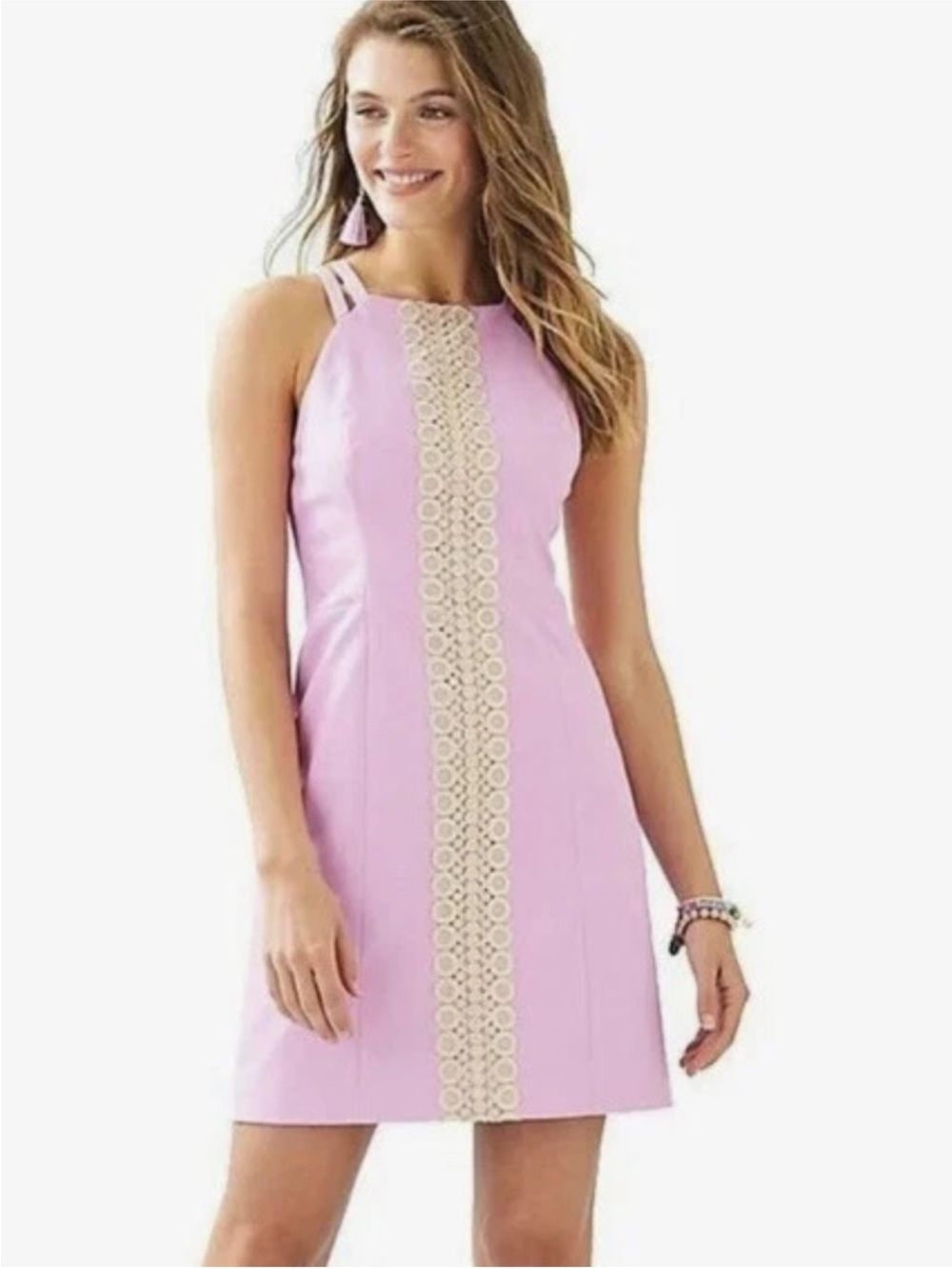 Lilly Pulitzer Lilac Shift Dress with Cream Lace Center
